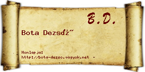 Bota Dezső névjegykártya