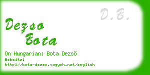 dezso bota business card